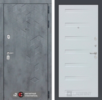 Входная металлическая дверь Лабиринт Бетон 14 - Дуб кантри белый горизонтальный