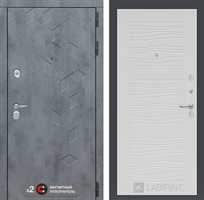 Входная металлическая дверь Лабиринт Бетон 06 - Белое дерево