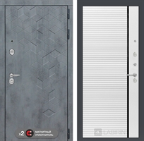 Входная металлическая дверь Лабиринт Бетон 22 - Белый софт, черная вставка