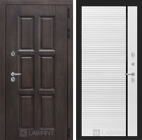 Входная металлическая дверь с Терморазрывом Лабиринт Лондон 22 - Белый софт, черная вставка