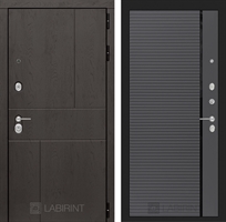 Входная металлическая дверь Лабиринт URBAN 22 - Графит софт, черная вставка