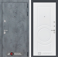 Входная металлическая дверь Лабиринт Бетон 23 - Белый софт