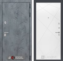 Входная металлическая дверь Лабиринт Бетон 24 - Белый софт