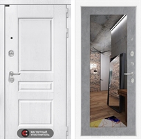 Входная металлическая дверь Лабиринт VERSAL с Зеркалом 18 - Бетон светлый