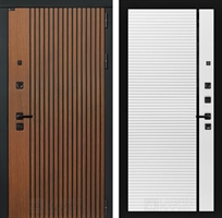 Входная металлическая дверь Лабиринт STORM 22 - Белый софт, черная вставка