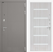 Входная металлическая дверь Лабиринт FORMO 01 - Сандал белый, стекло белое