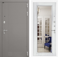 Входная дверь Лабиринт FORMO с Зеркалом Фацет - Белый софт