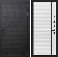 Входная металлическая дверь Лабиринт VOLCANO 22 - Белый софт, черная вставка