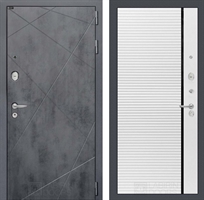 Входная металлическая дверь Лабиринт LOFT 22 - Белый софт, черная вставка