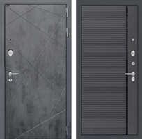 Входная металлическая дверь Лабиринт LOFT 22 - Графит софт, черная вставка