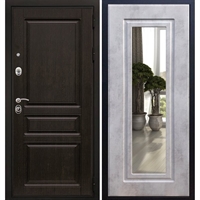Входная металлическая дверь Премиум H ФЛ-120 с Зеркалом Бетон темный
