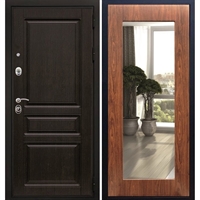 Входная металлическая дверь Премиум -H Пастораль Берёза морёная с Зеркалом