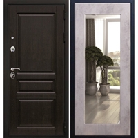 Входная металлическая дверь Премиум -H Пастораль Бетон светлый с Зеркалом