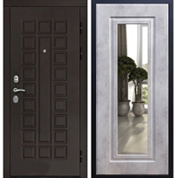 Входная металлическая дверь Монолит Сisa ФЛ-120 с Зеркалом Бетон темный