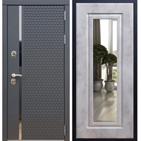 Входная металлическая дверь Sigma ФЛ-120 с Зеркалом Бетон темный
