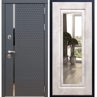 Входная металлическая дверь Sigma ФЛ-120 с Зеркалом Бетон светлый