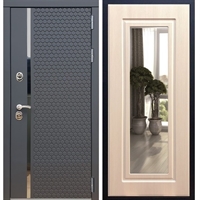 Входная металлическая дверь Sigma с Зеркалом Беленый дуб