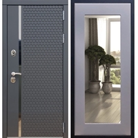 Входная металлическая дверь Sigma Пастораль Силк титан с Зеркалом