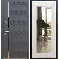 Входная металлическая дверь Sigma Пастораль Сандал белый с Зеркалом