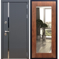Входная металлическая дверь Sigma Пастораль Берёза морёная с Зеркалом