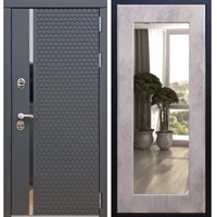 Входная металлическая дверь Sigma Пастораль Бетон светлый с Зеркалом