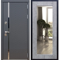 Входная металлическая дверь Sigma Пастораль Бетон тёмный с Зеркалом