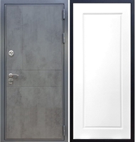 Входная металлическая дверь Гранит Бетон ФЛ-119 Белый силк сноу