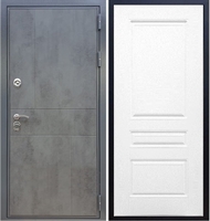 Входная металлическая дверь Гранит Бетон ФЛ-243 Белый ясень