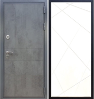 Входная металлическая дверь Гранит Бетон ФЛ-291 Белый силк сноу