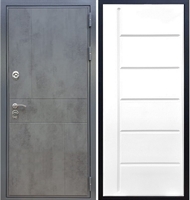 Входная металлическая дверь Гранит Бетон ФЛ-102 Белый силк сноу