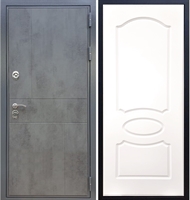 Входная металлическая дверь Гранит Бетон ФЛ-128 Белый силк сноу