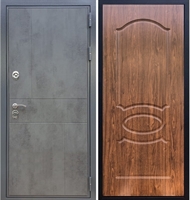 Входная металлическая дверь Гранит Бетон ФЛ-128 Орех темный