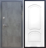 Входная металлическая дверь Гранит Бетон ФЛ-140 Белый силк сноу