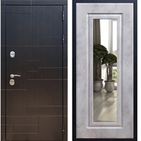 Входная металлическая дверь Нова Лабиринт ФЛ-120 с Зеркалом Бетон темный