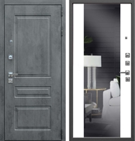 Входная металлическая дверь АСД Лира | Белый матовый с зеркалом