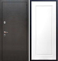 Входная металлическая дверь Триумф Антик серебро ФЛ-119 Белый силк сноу