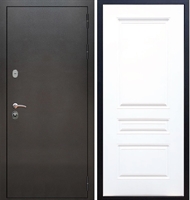 Входная металлическая дверь Триумф Антик серебро ФЛ-243 Белый силк сноу