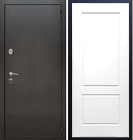 Входная металлическая дверь Триумф Антик серебро ФЛ-117 Белый силк сноу