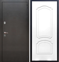 Входная металлическая дверь Триумф Антик серебро ФЛ-140 Белый силк сноу