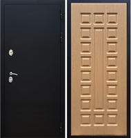 Входная металлическая дверь Триумф Чёрный муар ФЛ-183 Дуб светлый