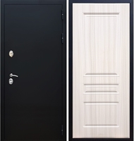 Входная металлическая дверь Триумф Чёрный муар ФЛ-243 Сандал белый