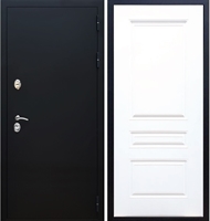 Входная металлическая дверь Триумф Чёрный муар ФЛ-243 Белый силк сноу