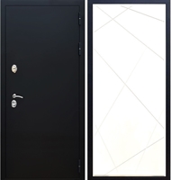 Входная металлическая дверь Триумф Чёрный муар ФЛ-291 Белый силк сноу