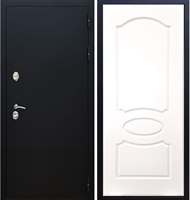 Входная металлическая дверь Триумф Чёрный муар ФЛ-128 Белый силк сноу