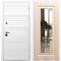 Белая входная дверь Morrison с Зеркалом Беленый дуб