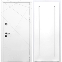 Белая Входная металлическая дверь Олимпия ФЛ-68 Белый силк сноу