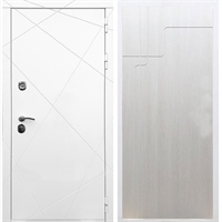 Белая Входная металлическая дверь Олимпия ФЛ-246 Лиственница беж