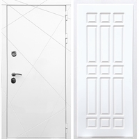 Белая входная дверь Олимпия ФЛ-33 Белый силк сноу
