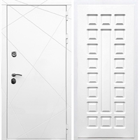 Белая Входная металлическая дверь Олимпия ФЛ-183 Белый ясень