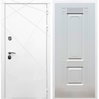 Белая Входная металлическая дверь Олимпия ФЛ-2 Белый ясень